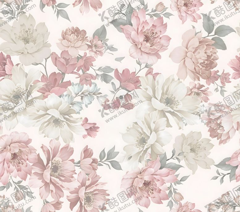 编号：28400612191745246373【酷图网】源文件下载-淡粉花卉图案背景纹理
