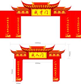 成人门  成才门  牌楼