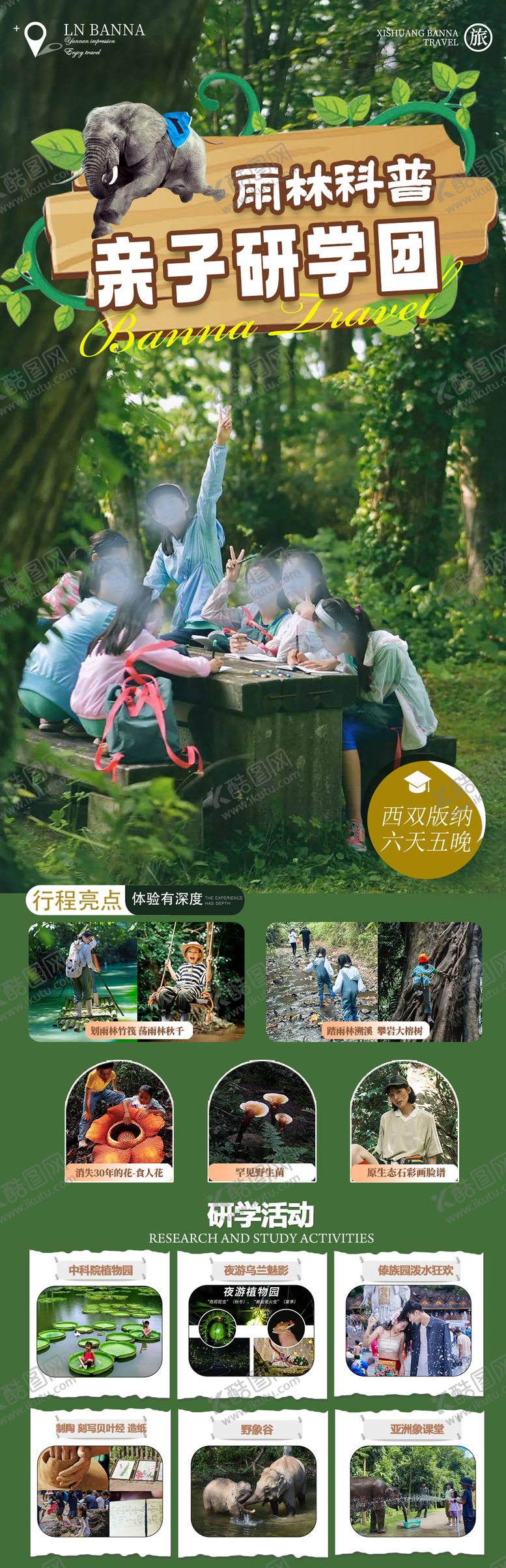 编号：57617006152028414082【酷图网】源文件下载-西双版纳雨林科普亲子研学团宣传海报