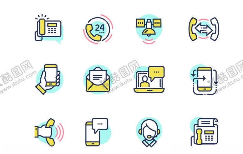 编号：38519709130354474025【酷图网】源文件下载-通讯有关图标