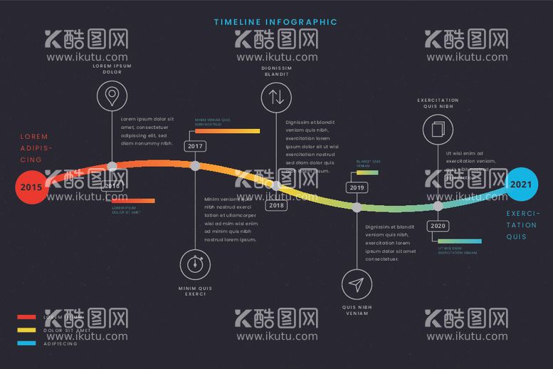 编号：78559503102319073855【酷图网】源文件下载-彩色渐变时间线信息图