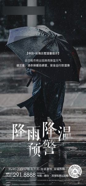 降温预警海报