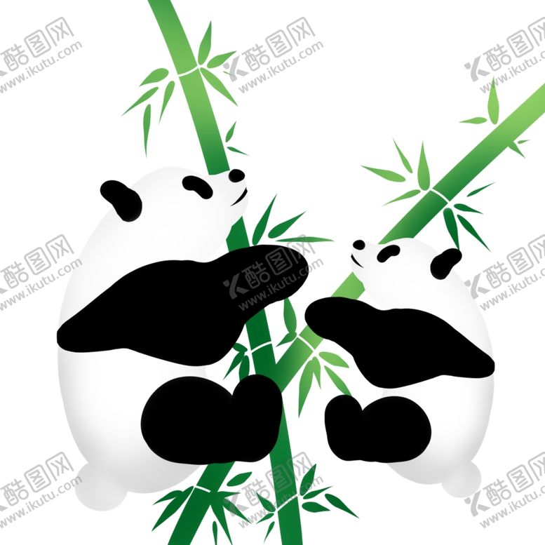 编号：81068407091407078092【酷图网】源文件下载-两只攀竹的熊猫