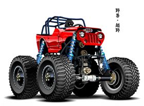 红色越野车矢量图