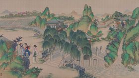 红楼梦场景精美工笔画