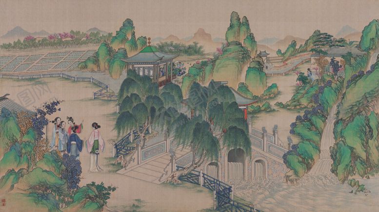 编号：67169005101918456007【酷图网】源文件下载-红楼梦场景精美工笔画