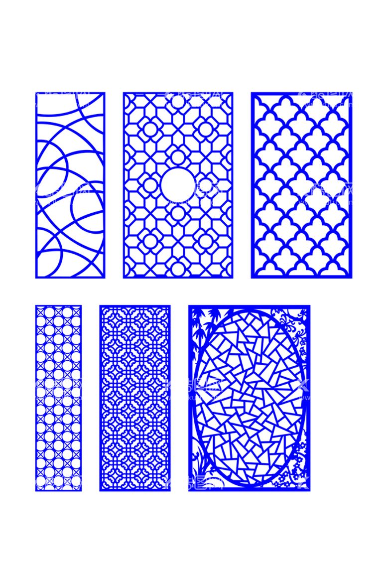 编号：43809109190718169845【酷图网】源文件下载-窗花 镂空花纹 屏风 隔断雕花
