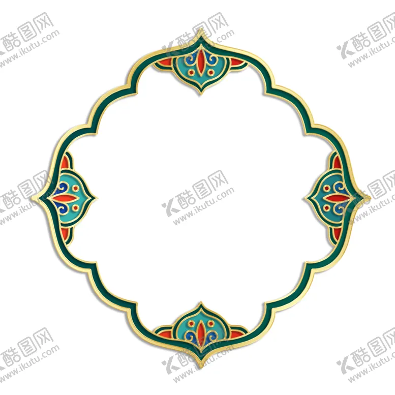 编号：46224901261311057698【酷图网】源文件下载-新年立体金边中式花纹边框