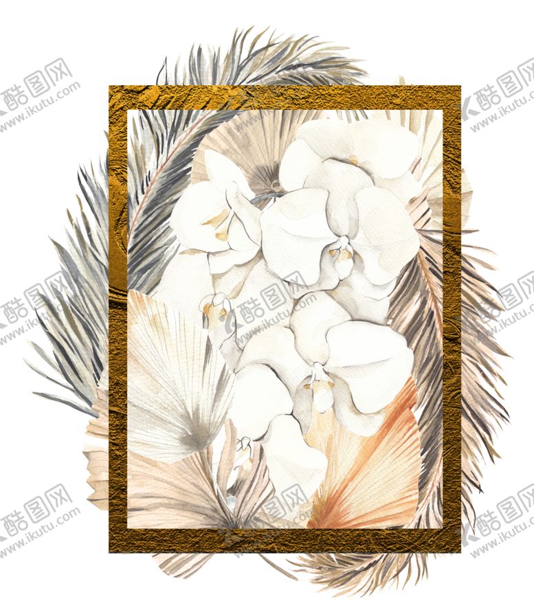 编号：27717509220028508706【酷图网】源文件下载-北欧小清新水彩植物图案