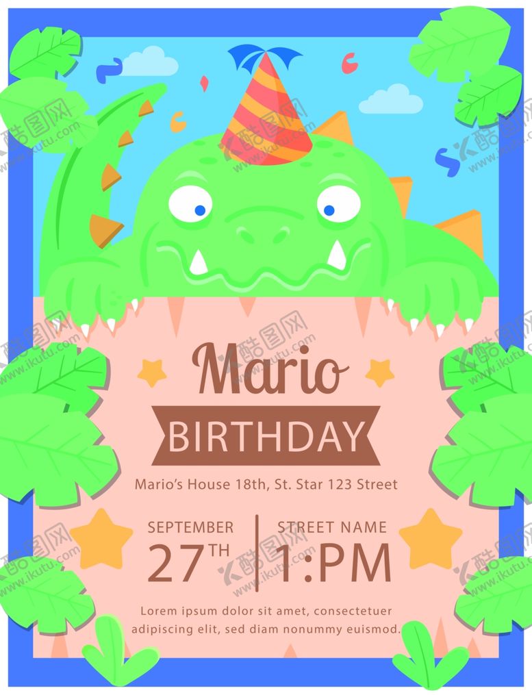 编号：87621305101015146876【酷图网】源文件下载-生日邀请函