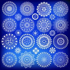 蓝色雪花图案装饰