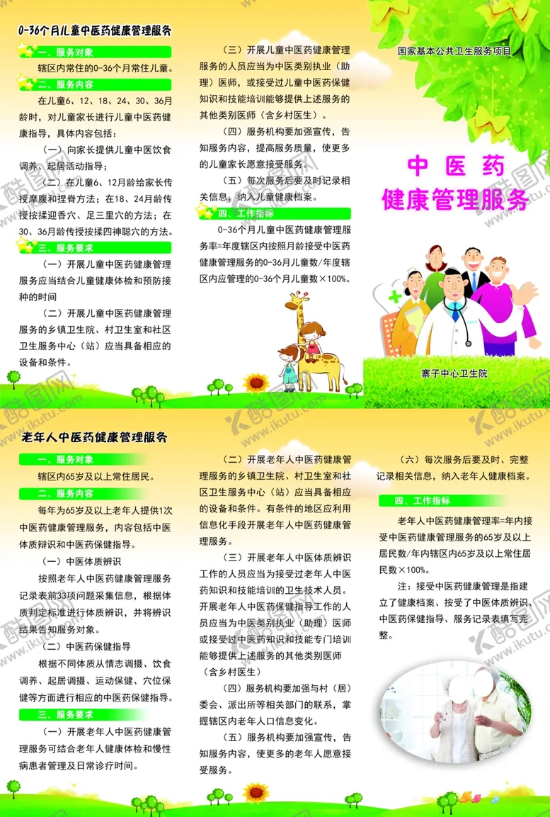 编号：61383804301825275336【酷图网】源文件下载-中医药健康管理服务三折页