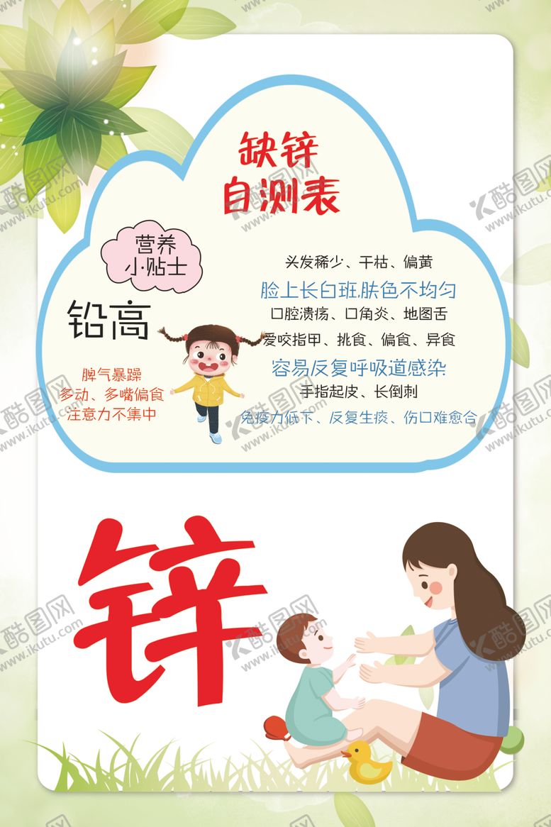 编号：29016301260443291112【酷图网】源文件下载-缺锌自测表