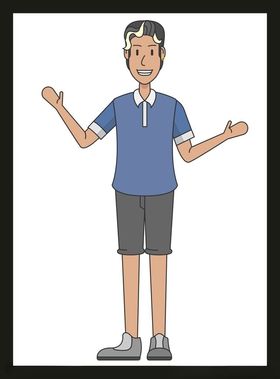 手绘男人男孩卡通动画动画