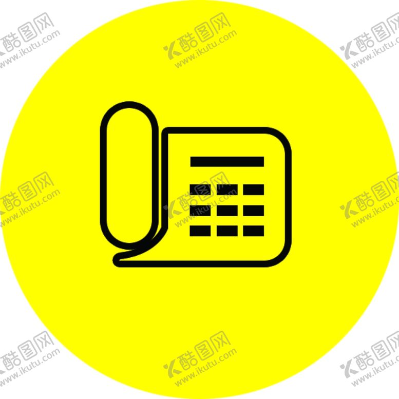 电话图标黑公用圆