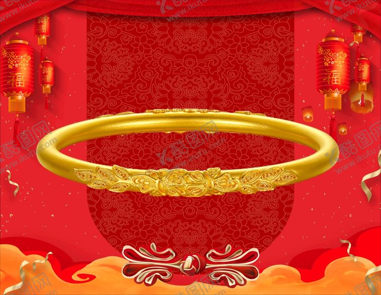 编号：76928710260934351572【酷图网】源文件下载-黄金手镯 黄金首饰 背景素材 