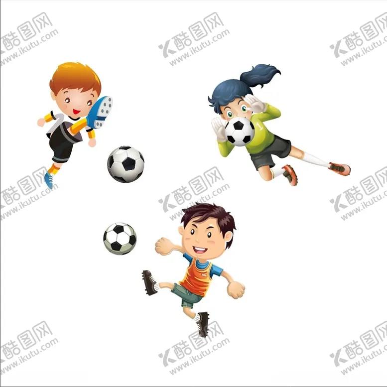 编号：16830502250402004119【酷图网】源文件下载-卡通儿童踢足球