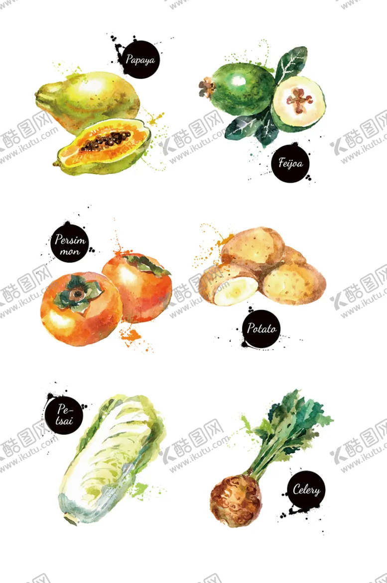 编号：93278509282215416048【酷图网】源文件下载-手绘蔬菜水果