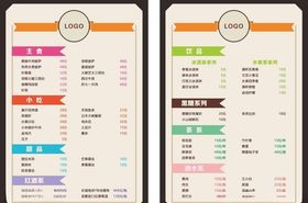 咖啡馆菜单