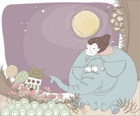儿童插画手绘人物卡通动物手绘家装壁纸兴趣班