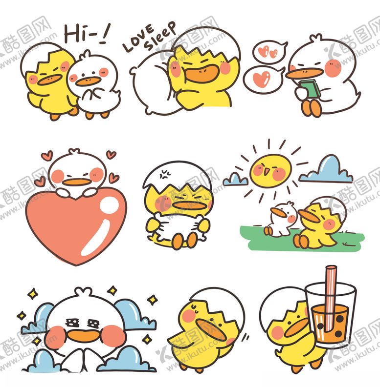 编号：72290107061553061601【酷图网】源文件下载-卡通鸭子
