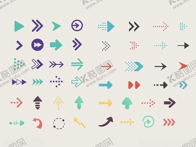编号：86215210020010563085【酷图网】源文件下载-多样箭头图标集合