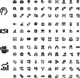 黑白商务交易图标