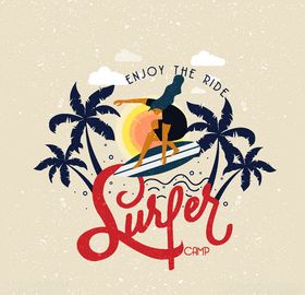 创意海上冲浪女子