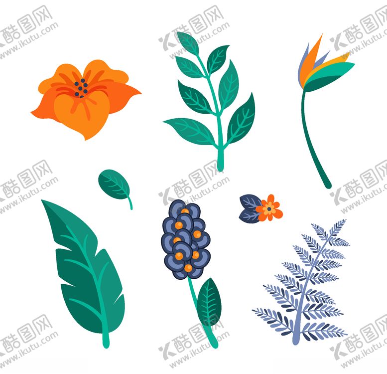 编号：10394806260540594125【酷图网】源文件下载-线条矢量手绘花草植物