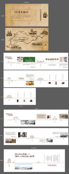 万里茶道企业文化墙背景板