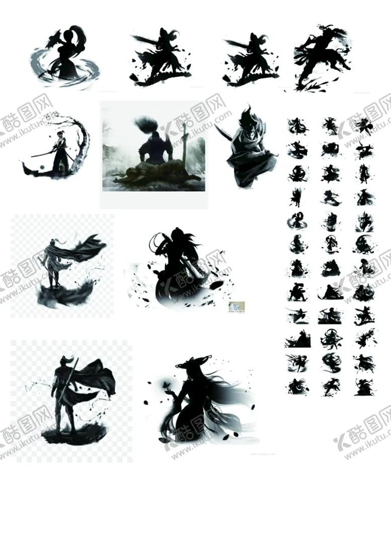 编号：96435209200808525462【酷图网】源文件下载-水墨武侠剑客素材