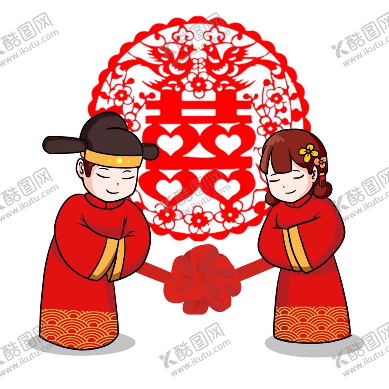 编号：46384605040554001083【酷图网】源文件下载-卡通新郎新娘PNG免扣素材