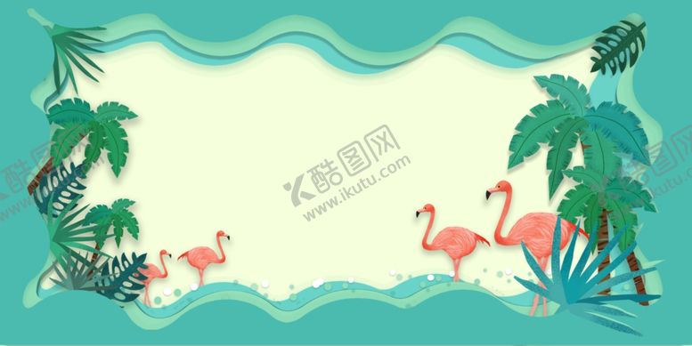 编号：35483706241552328038【酷图网】源文件下载-火烈鸟剪影传统复古插画背景素材