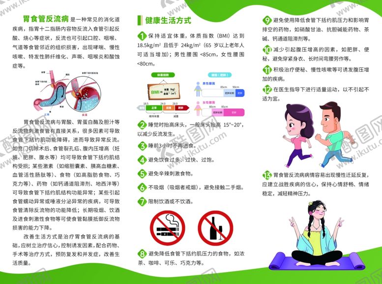 编号：92871911021535045037【酷图网】源文件下载-胃食管反流病患者健康指引三折页