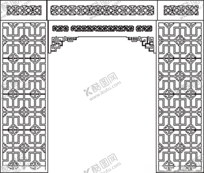 编号：62354710040017529627【酷图网】源文件下载-镂空雕刻背景墙雕花隔断