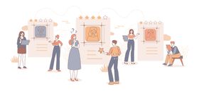 手绘卡通多种行业人物