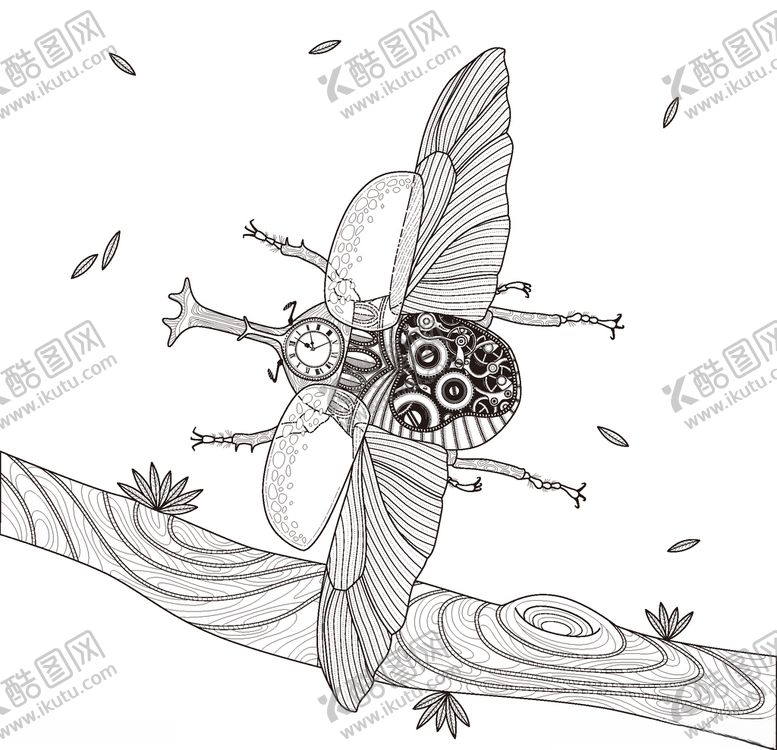 编号：53121809192208428186【酷图网】源文件下载-矢量动物植物线稿