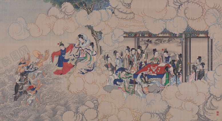 编号：32949607130124421969【酷图网】源文件下载-红楼梦场景精美工笔画
