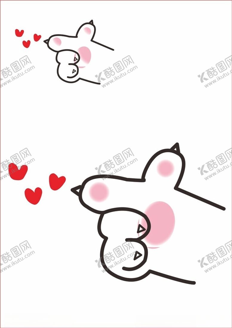 编号：12336202200309069761【酷图网】源文件下载-卡通矢量猫爪比心