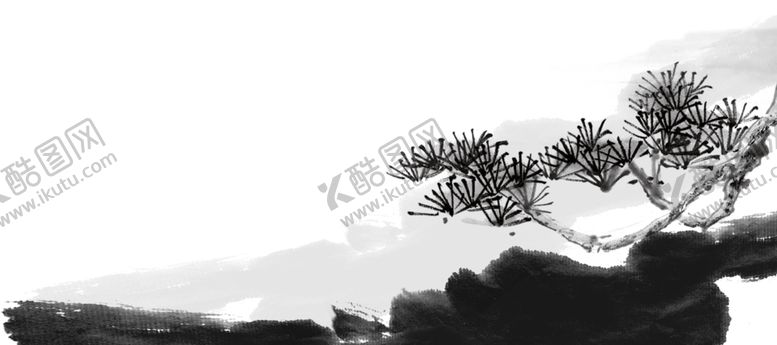 编号：38577205190219374253【酷图网】源文件下载-水墨中国风迎客松