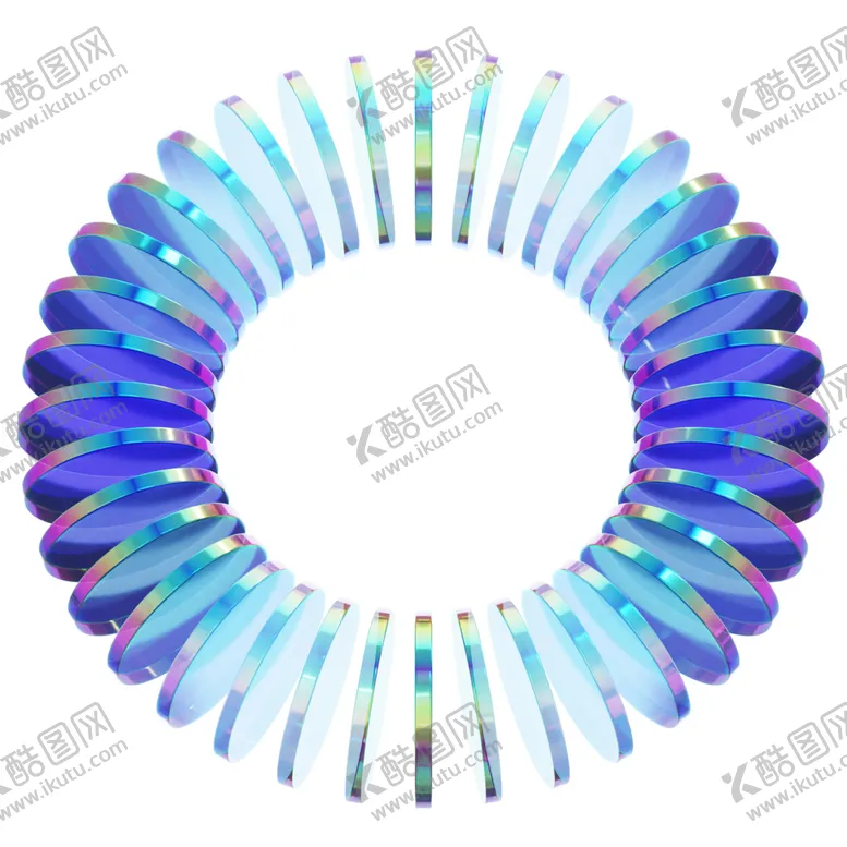 编号：21821102170130424956【酷图网】源文件下载-蓝色玻璃圆环