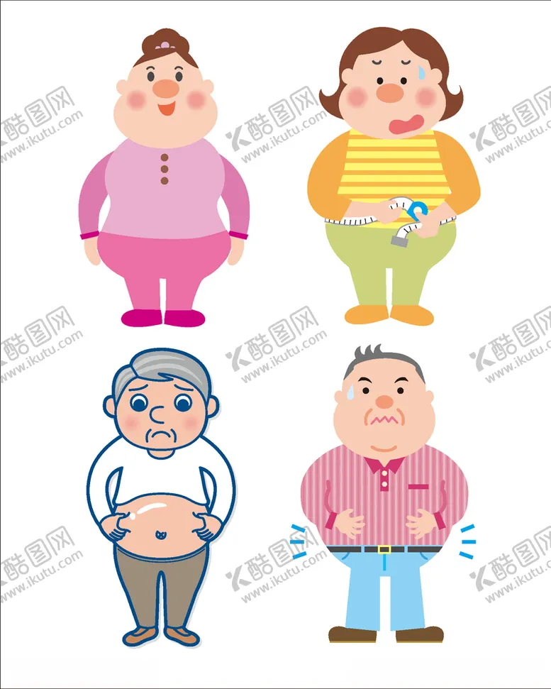 编号：15110404270640496051【酷图网】源文件下载-肥胖人士卡通