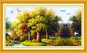 油画风景画画框装饰画