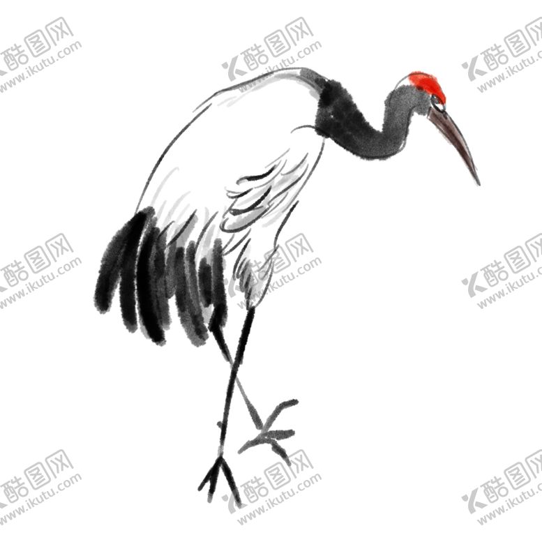 编号：14943705020238215510【酷图网】源文件下载-水墨仙鹤
