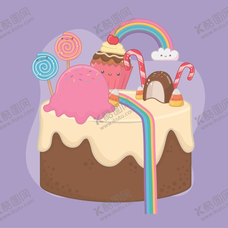 编号：62695909241207207650【酷图网】源文件下载-小清新点心卡通图案