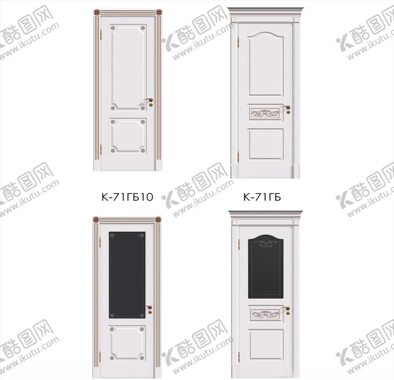 编号：38162803202340043912【酷图网】源文件下载-木门3D模型实木平开门