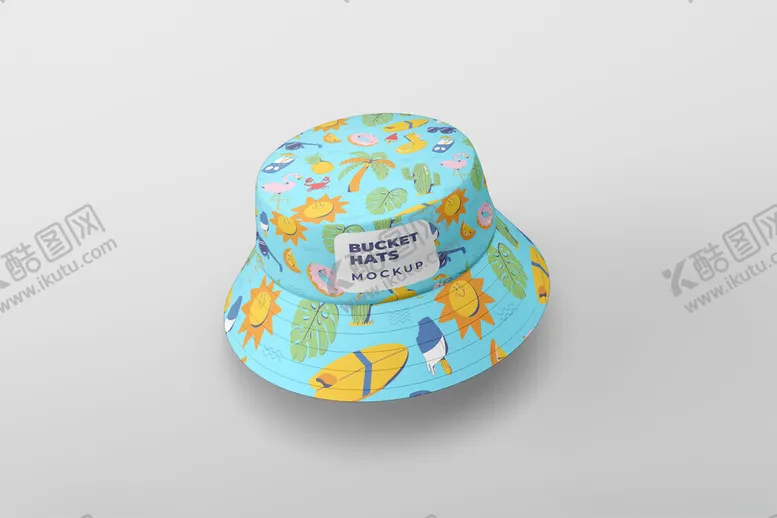 水桶帽钓鱼印花遮阳
