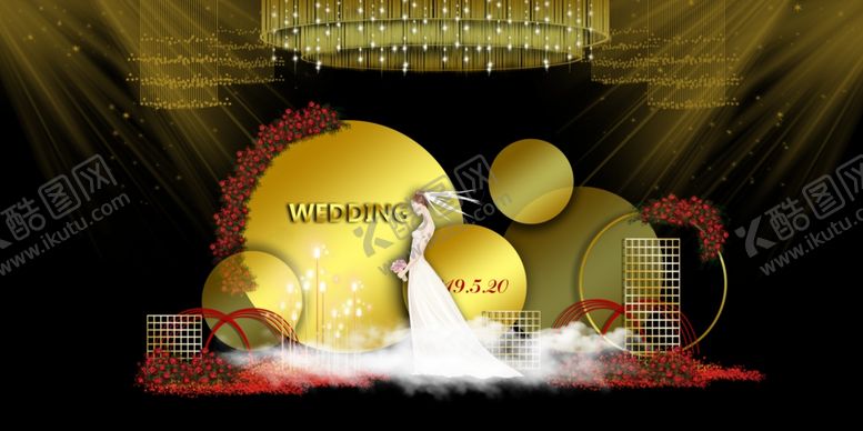 编号：43804009240035003557【酷图网】源文件下载-红金婚礼