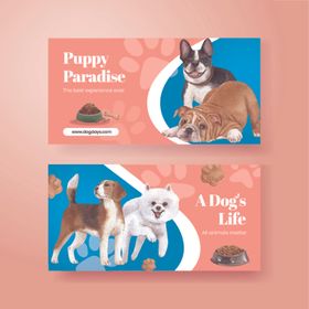 可爱萌犬主题海报设计