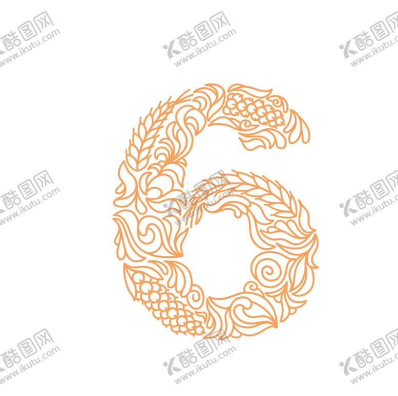 编号：21443405012302119273【酷图网】源文件下载-古典数字6